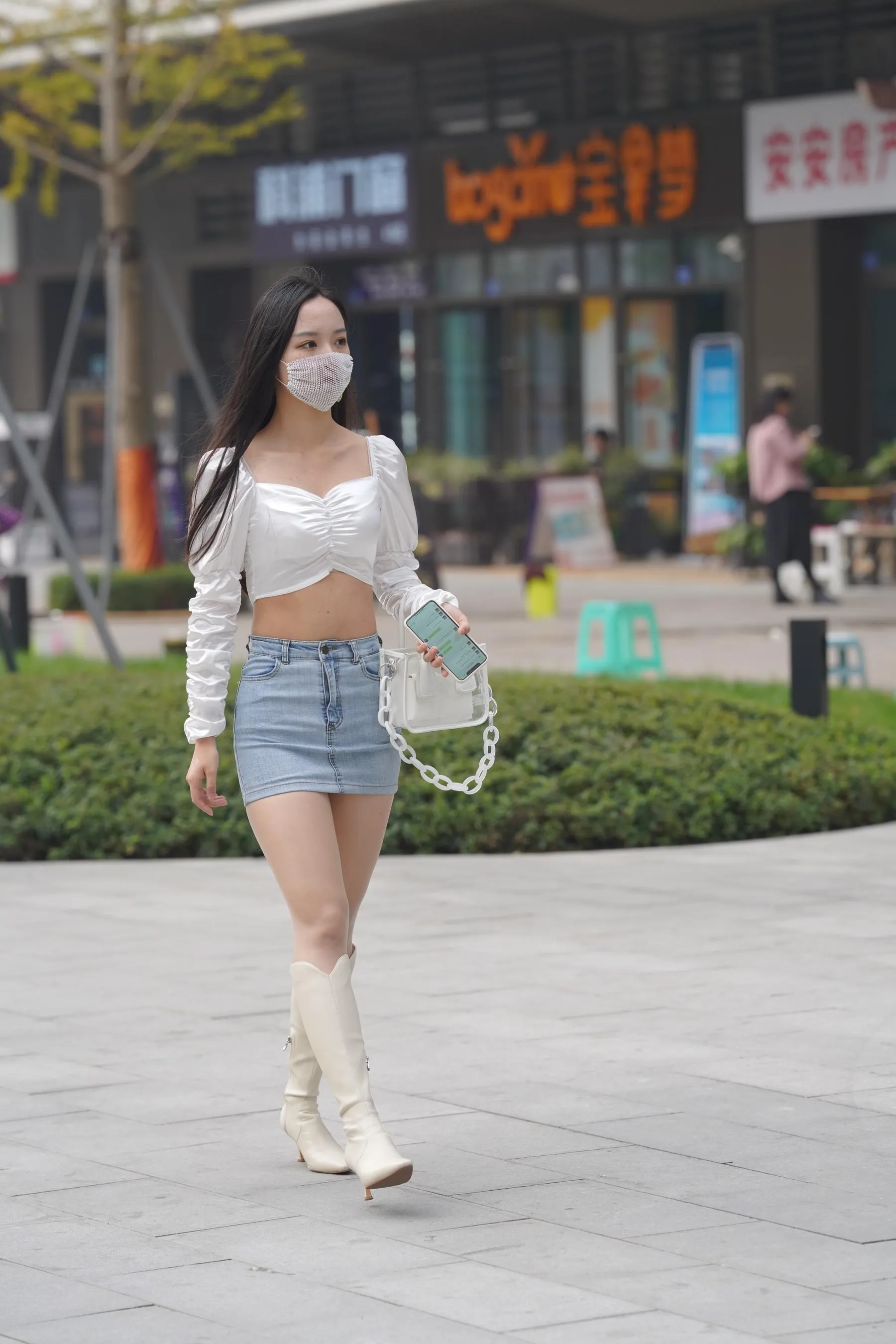 魔镜街拍 NO.170 凯恩街拍摄影-牛仔裙小姐姐 [304P]插图6
